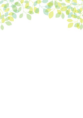 シンプル葉っぱ白背景