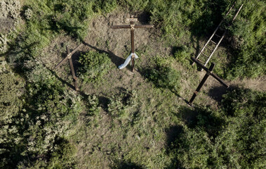 cruces para la representación de la crucifixión de Jesús en la cruz