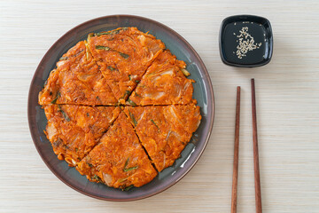 Korean Kimchi pancake or Kimchijeon