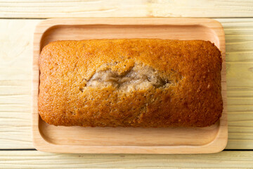 Homemade banana bread sliced
