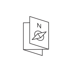 folding map icon line style icon, style isolated on white background