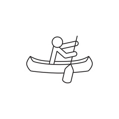 Canoe icon, canoeing lake icon line style icon, style isolated on white background