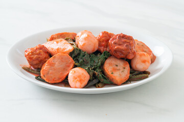  Stir Fried Fish Balls with Yentafo Sauce
