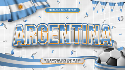 Argentina football world cup background theme editable text style effect