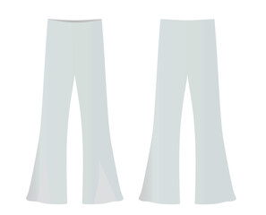 White wide pants. vector illustration