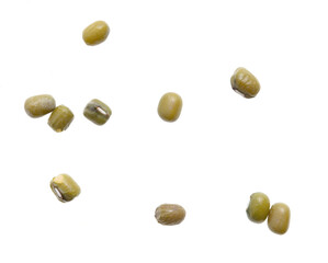 Mung beans isolated on white background.