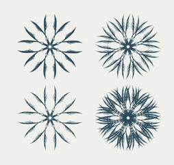 Decorative elements. Snowflake design. [vector]
