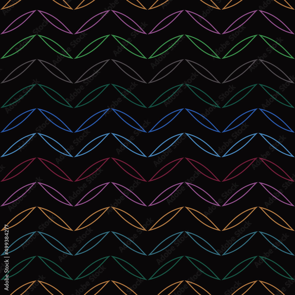 Poster black, multicolored chevron geometric vector pattern, abstract repeat background