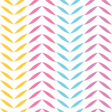 Colorful zigzag print, geometric vector pattern, abstract repeat background