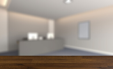 Fototapeta na wymiar Modern office Cabinet. 3D rendering. Meeting room. Blank pain. Background with empty table. Flooring.