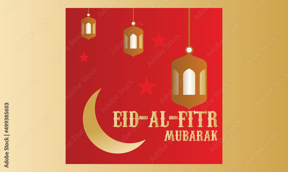 Wall mural happy eid al fitr vector illustration design