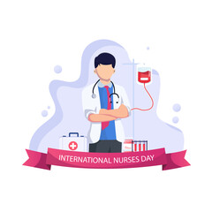 Vector Illustration of International Nurse Day Concept.