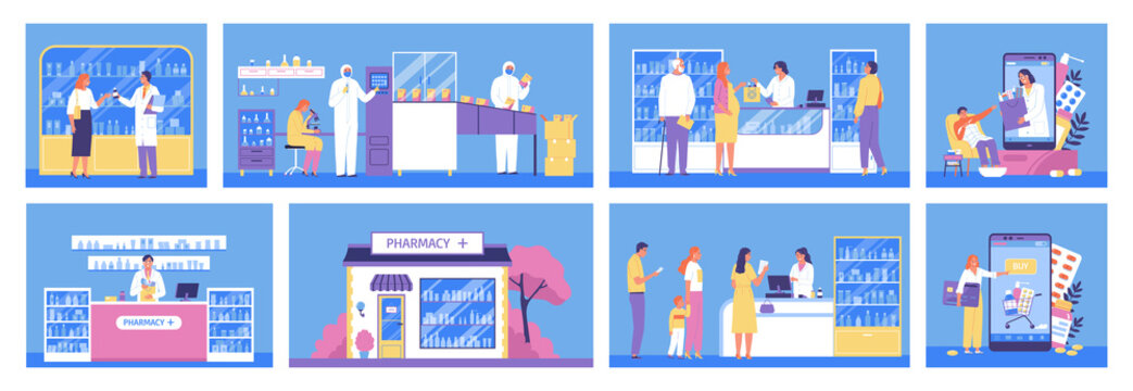 Pharmacy Flat Color Compositions