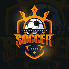 Soccer Football Badge Logo Design Templates | Sport Team Identity Vector Illustrations isolated on Background