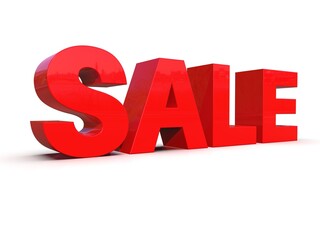 3d Rendering: Sale on White Background