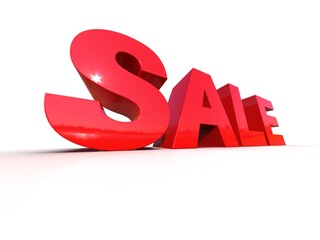 3d Rendering: Sale on White Background