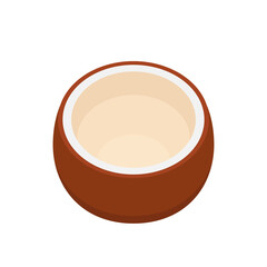 Half coconut. Coconut vector on white background.