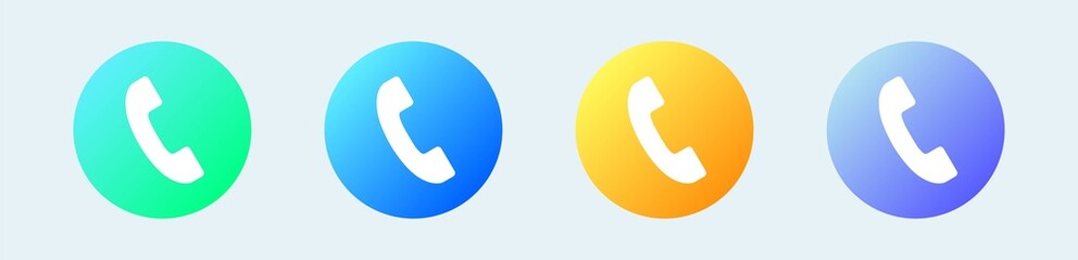 Simple round telephone call symbol isolated. Phone icon in flat style.