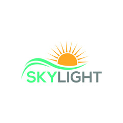 Sky & sun logo design illustration