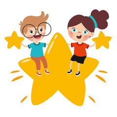 Concept Of Cartoon Character With Sky Elements