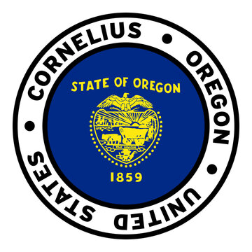 Round Cornelius Oregon United States Flag Clipart