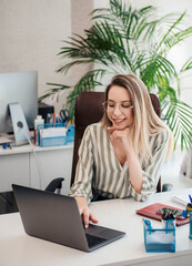 Young woman working on a computer