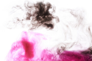 Pink smoke ink background, colorful fog, abstract swirling touch ocean sea, acrylic paint pigment...
