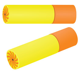 Orange and yellow foam water gun. vector
