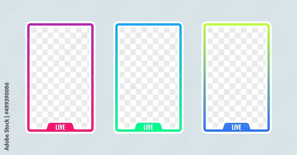 Aufkleber portrait frame for live streaming video or editing video. vertical frame for live streaming on socia