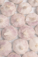 Group of garlic isolated on a white background.