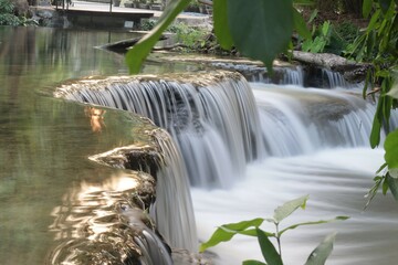 selectable focus blur Beautiful landscape. Chet Sao Noi Waterfall Chet Sao Noi Waterfall National Park, Saraburi Province, Thailand