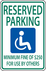 Accessible Parking Sign On White Background