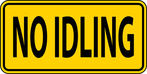 No Idling Sign On White Background