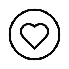 Heart icon in circle. vector illustration