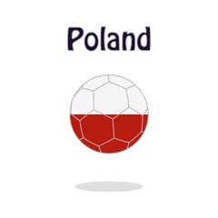 Soccer ball with Poland flag motif. Vector illustration 