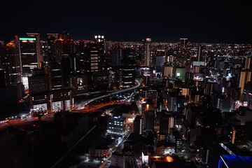 日本 大阪府 梅田スカイビル 空中庭園展望台からの眺望 夜景