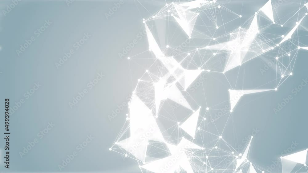 Wall mural connected network animation. seamless loop 4k
