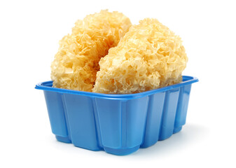 Tremella fuciformis on white background 