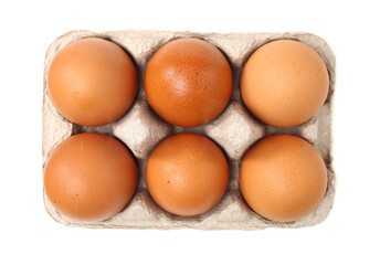 brown eggs on white background