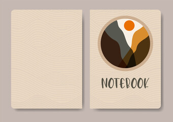 Mountain template for cover pages, notebook, book