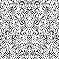 Black and White Geometric Vector Seamless Pattern