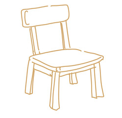 Wood outline doodle sketch furniture chair hand drawn illustration