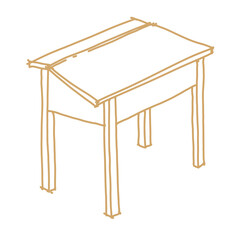 Table interior furniture doodle hand sketch line illustration