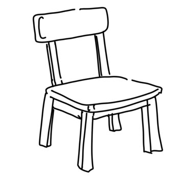 Wood outline doodle sketch furniture chair hand drawn illustration