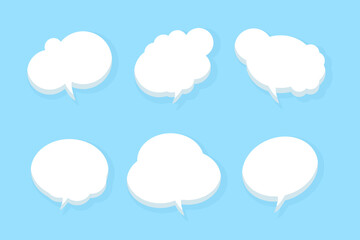 Blue speech bubble chat icon collection
