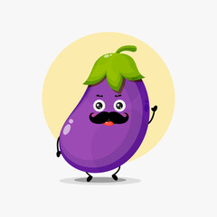 Cute eggplant character with mustache