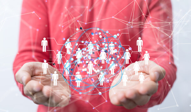 Global network. Blockchain. 3D illustration. Neural networks and artificial intelligence. Abstract