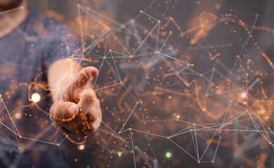 Communication technology for internet business. Global world network and telecommunication