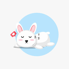 Fototapeta premium Illustration of cute rabbit sleeping