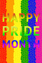 Vertical "Happy pride month" banner